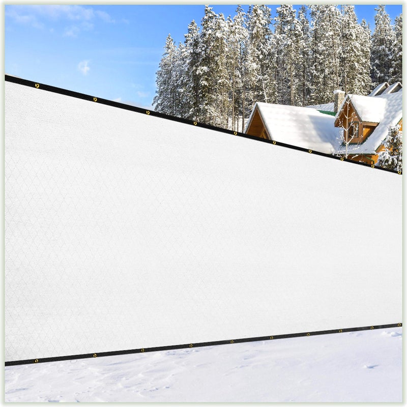 ColourTree 6' x 50' White Fence Privacy Screen Windscreen Cover Fabric Shade Tarp Netting Mesh Cloth - Commercial Grade 170 GSM - Cable Zip Ties Included - We Make Custom Size - Image 1